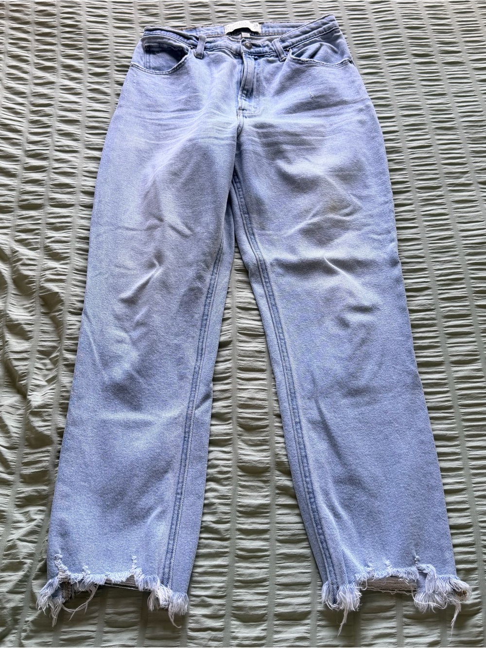 Abercrombie & Fitch Light Blue Ankle Straight Ultra High Rise Jeans